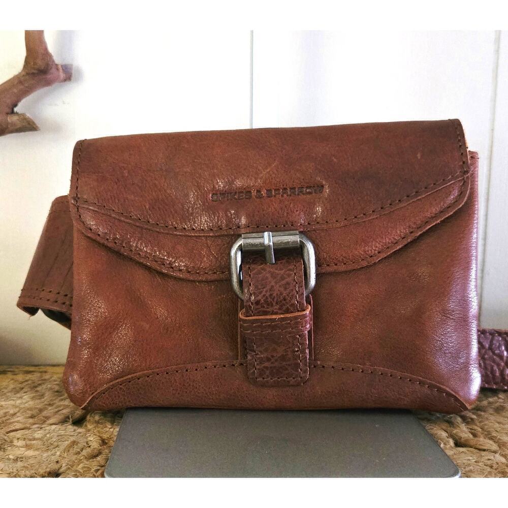 Spikes & Sparrow Leather Belt Bag Missouri Brandy Ladies - Picture 3 of 11